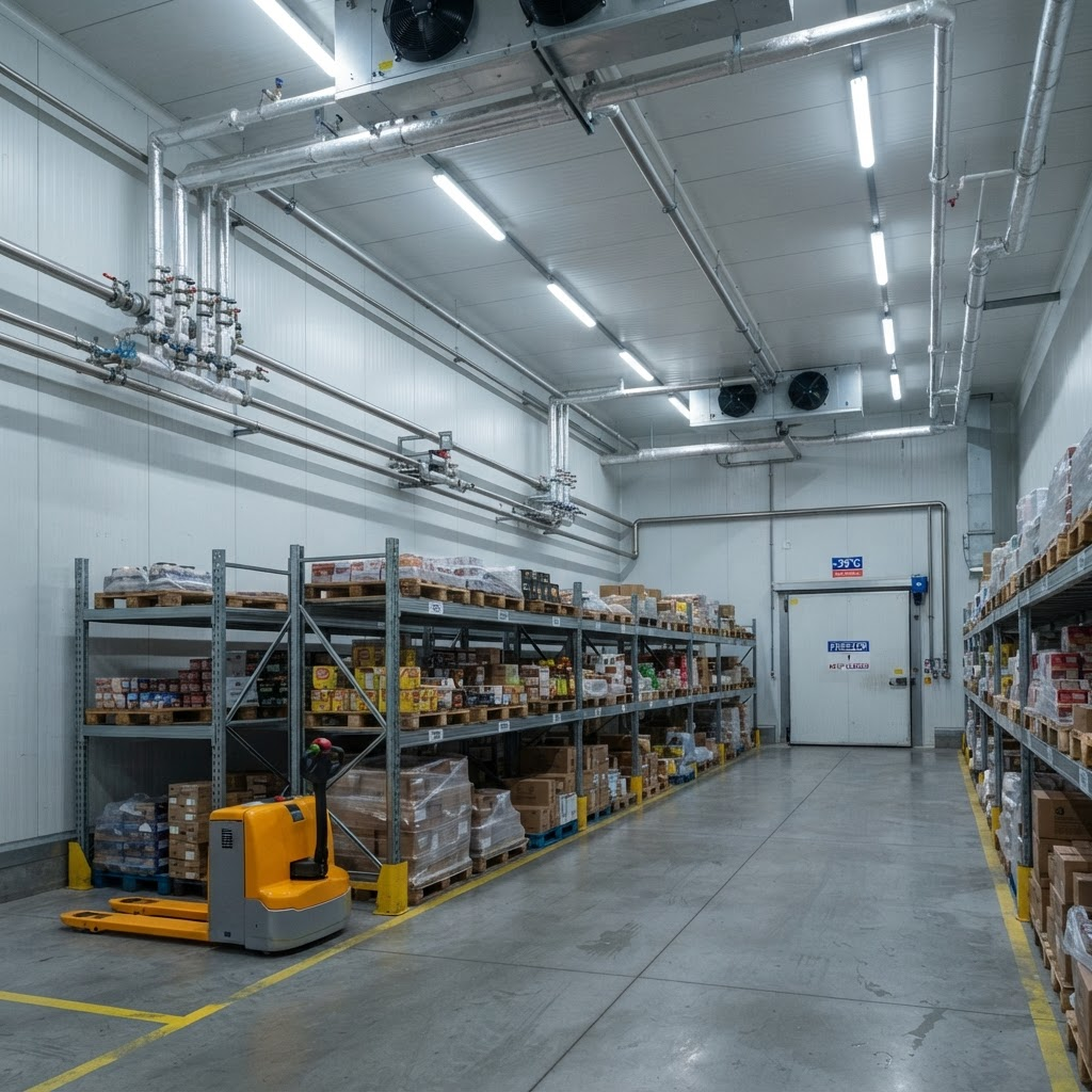 Interior of an industrial cold storage room